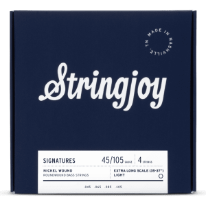 Stringjoy Light Gauge (45-105) 4 String Extra Long Scale Nickel Wound Bass Guitar Strings