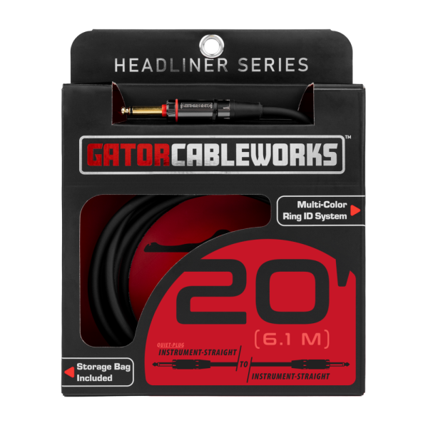 20 Foot Strt to Strt Quiet Instrument Cable GCWH-INS-20QT