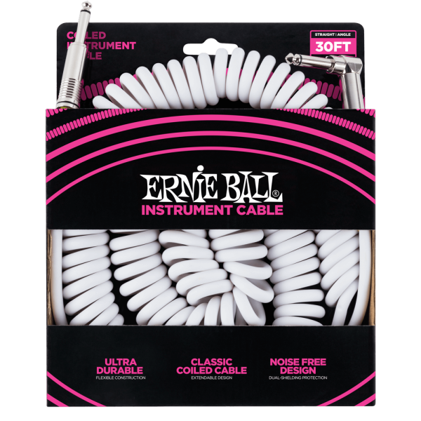 P06045 30' Coiled Straight / Angle Instrument Cable - White