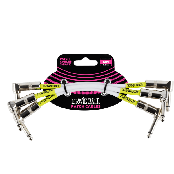 P06051 6" Angle / Angle Patch Cable 3-Pack - White