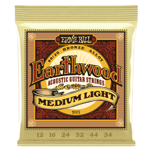 EARTHWOOD MEDIUM LIGHT 80/20 BRONZE ACOUSTIC GUITAR STRINGS 12-54 GAUGE
