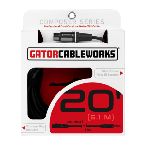 Composer Series 20 Foot XLR F To TRS Cable GCWC-XLR-20FTRS