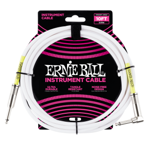 10′ Straight Angle Instrument Cable White / P06049