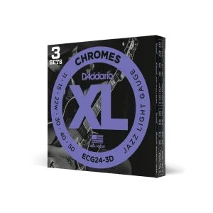 11 50 Jazz Light, XL Chromes Electric Guitar Strings 3 Pack / ECG24-3D