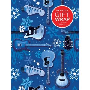 Hal Leonard Wrapping Paper – Blue Guitars & Snowflakes Theme / 285993