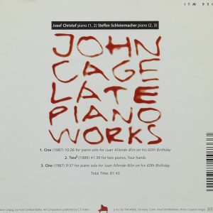 John Cage – Late Piano Works