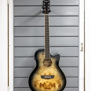 Washburn Deep Forest Burl Grand Auditorium Acoustic Electric Guitar. Black Fade / DFBACEB / DFBACEB-U