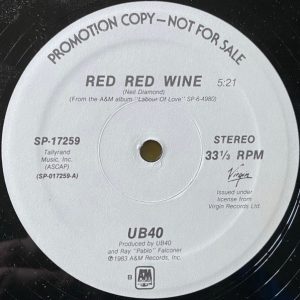 UB40 – Red Red Wine (12″, 33 ⅓ RPM, Single, Promo)