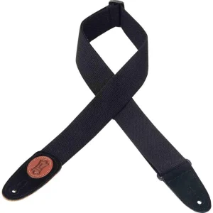 2 in. Signature Series cotton guitar strap with suede ends and tri glide adjustment. / MSSC8BLK